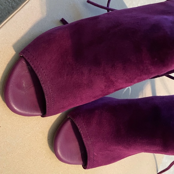 Joie Lexington Peep Toe Plum Bootie - Picture 6 of 9
